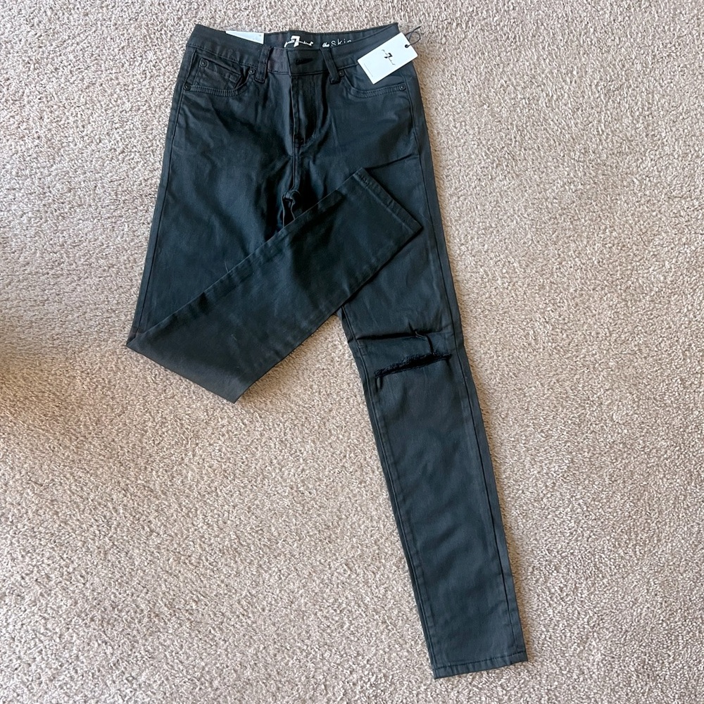 7forAllMankind Girls Black Skinny Jeans. Girls Size 14. NWT.